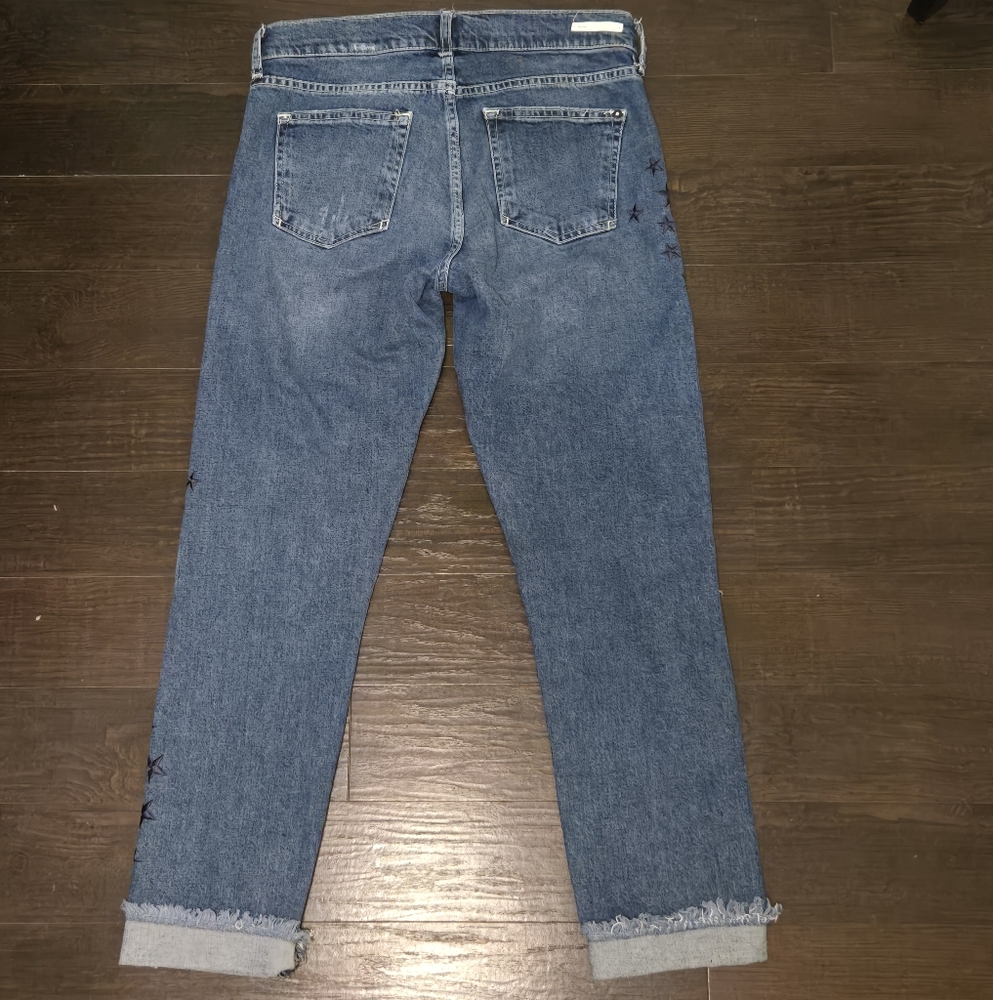 Anthropologie Pilcro and the Letterpress Embroidered Star Slim Boyfriend jeans. - Picture 2 of 10